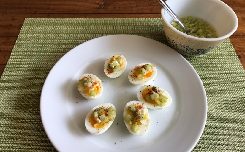 No-Fuss Deviled Eggs with Pickled Celery