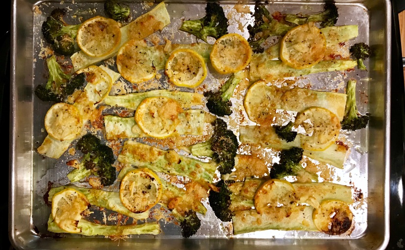 Roasted Broccoli Stems with Lemon and Parmesan