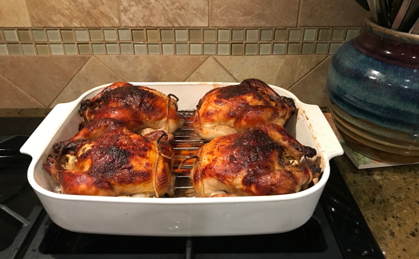 Roasted Cornish Game Hens with Lemon and Herbs