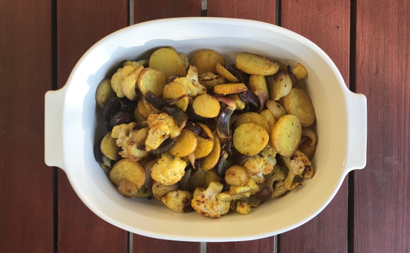 Curry Roasted Potatoes and Cauliflower